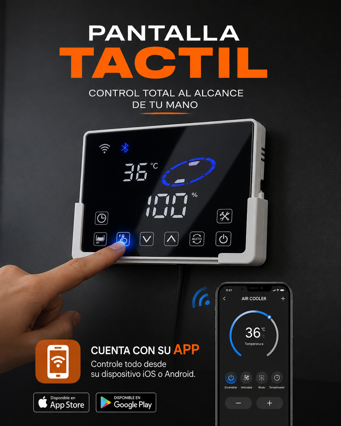 Torre 360° Cooler Evaporativo Portátil 6,500m3/h 120v, 650w - Imagen 2